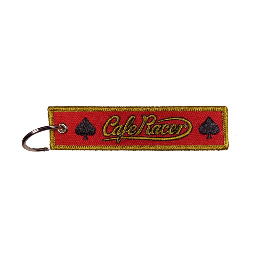 Double-sided key ring, with embroidery