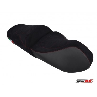 Seat Cover for Piaggio Beverly Cruiser 250/500 (08-10) made of Genuine Leather Nubuck (Suede fabric) with vinyl texture